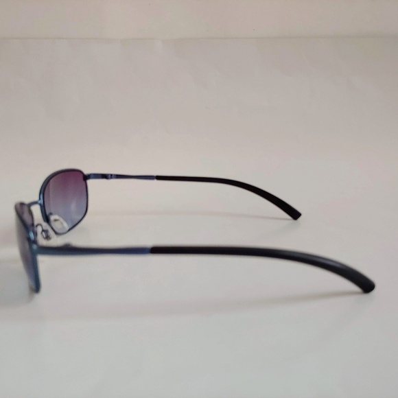 NWT Vintage 90's Rectangle Metal Sport Sunglasses (Met.Blue) - Picture 2 of 4